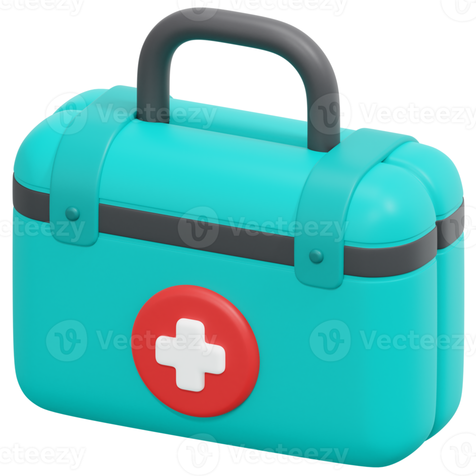 first aid kit 3d render icon illustration png