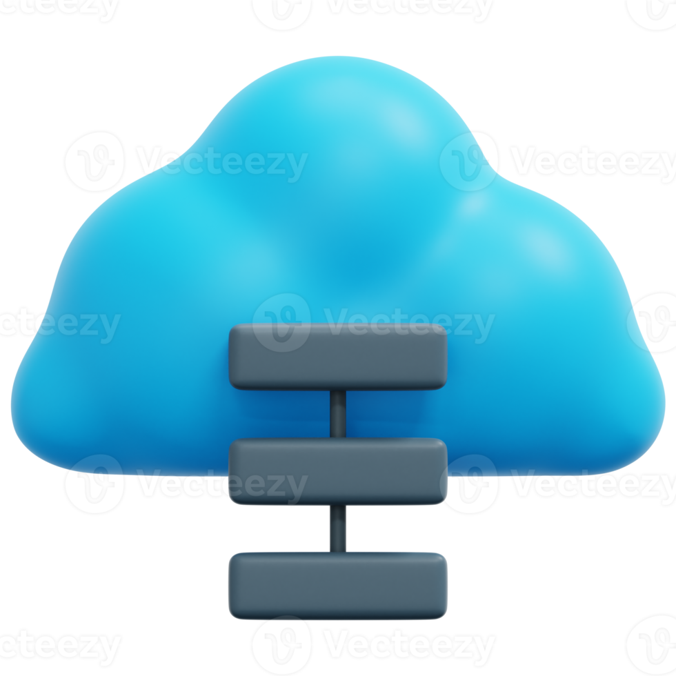 cloud processing 3d render icon illustration png