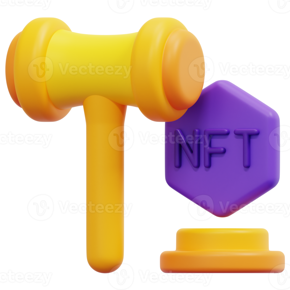 auction 3d render icon illustration png