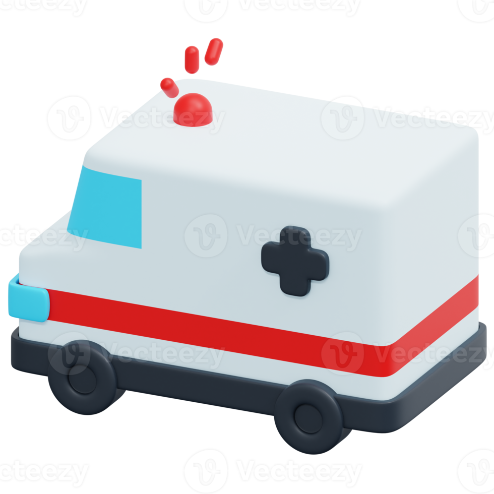 ambulance 3d render icon illustration png
