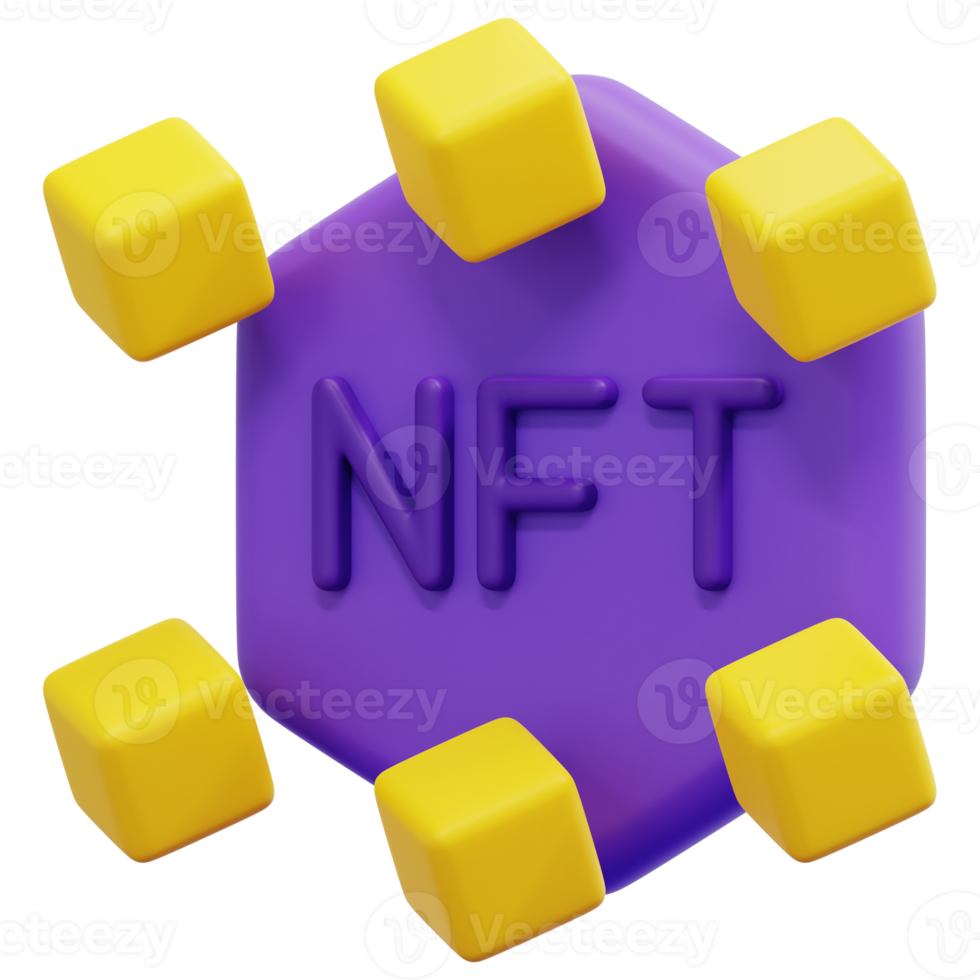 nft 3d render icon illustration png