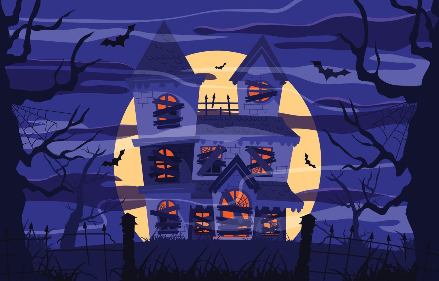 Halloween Haunted House Concept vector