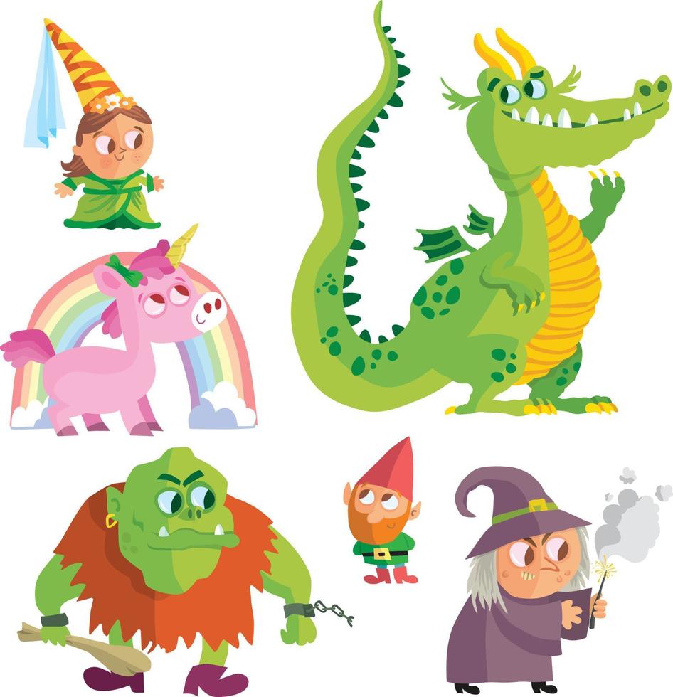 cute fairytale characters vector