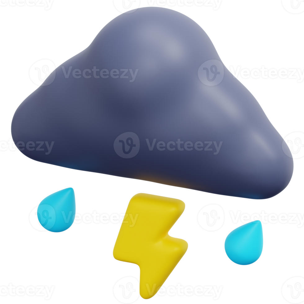 storm 3d geven icoon illustratie png