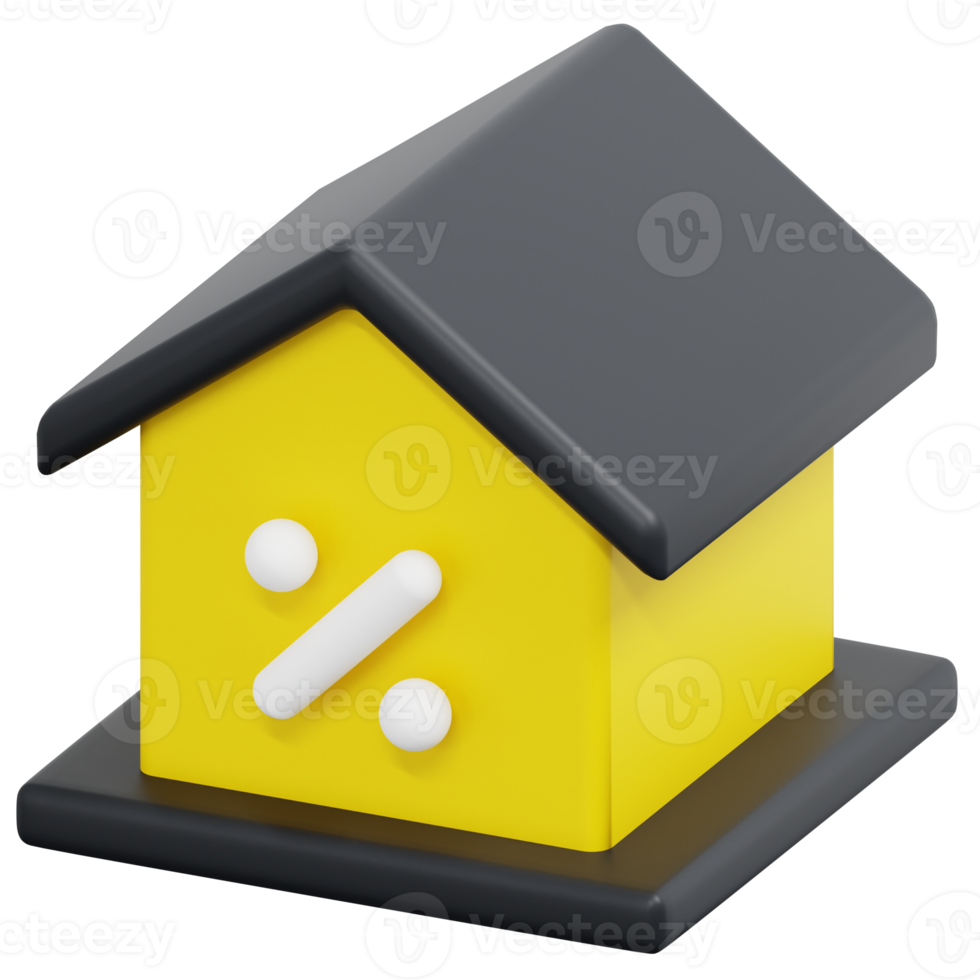 house 3d render icon illustration png