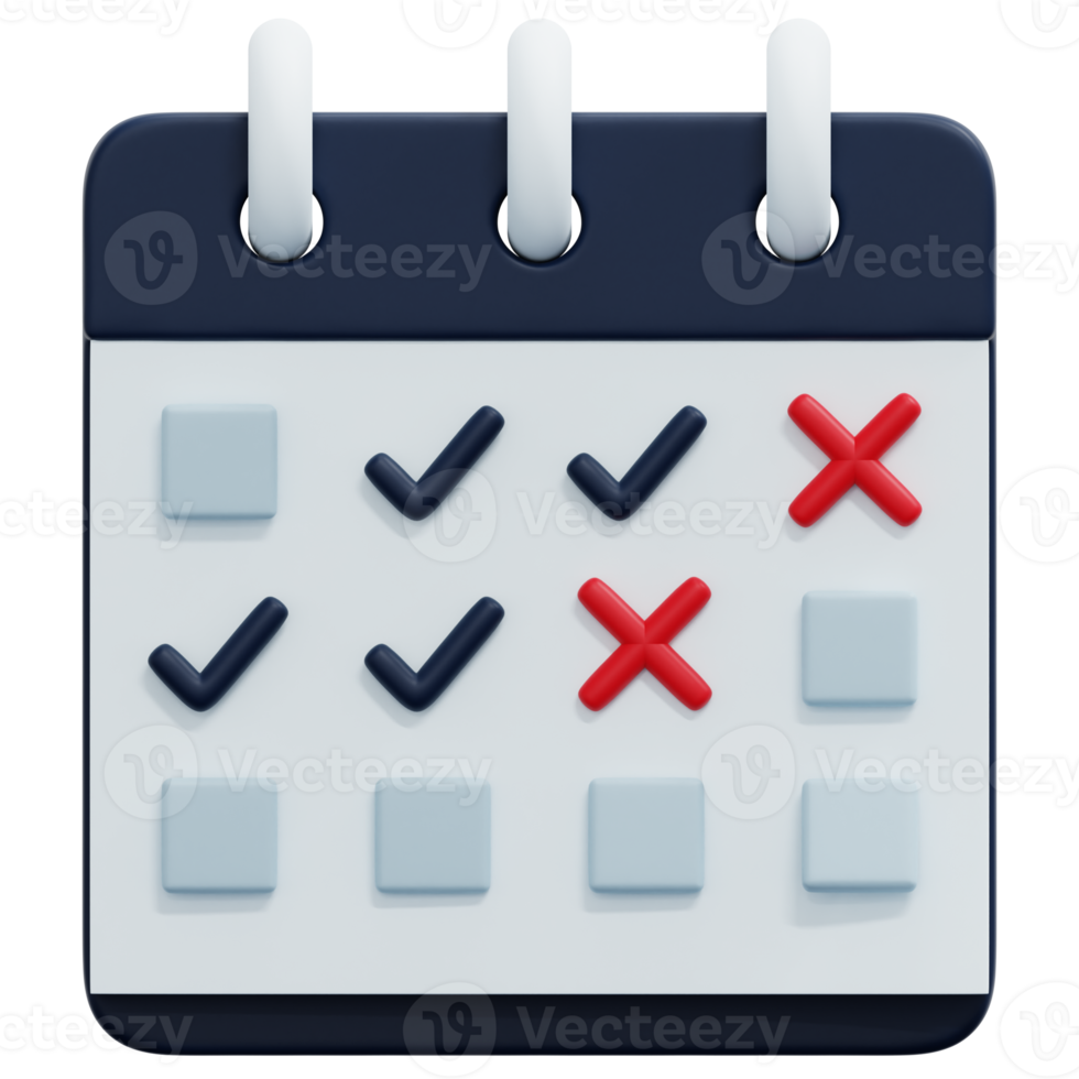 calendar 3d render icon illustration png