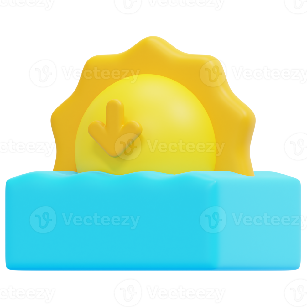 ilustração de ícone de renderização 3d por do sol png