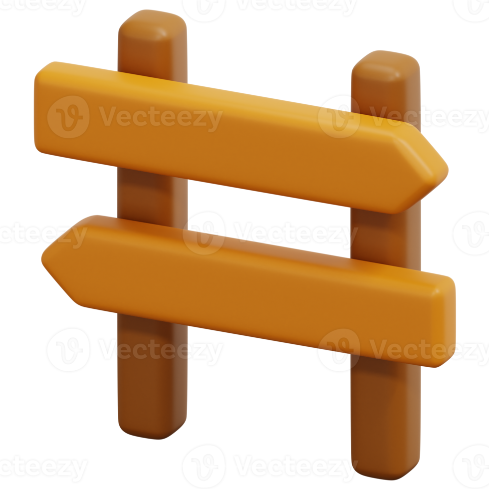 signpost 3d render icon illustration png