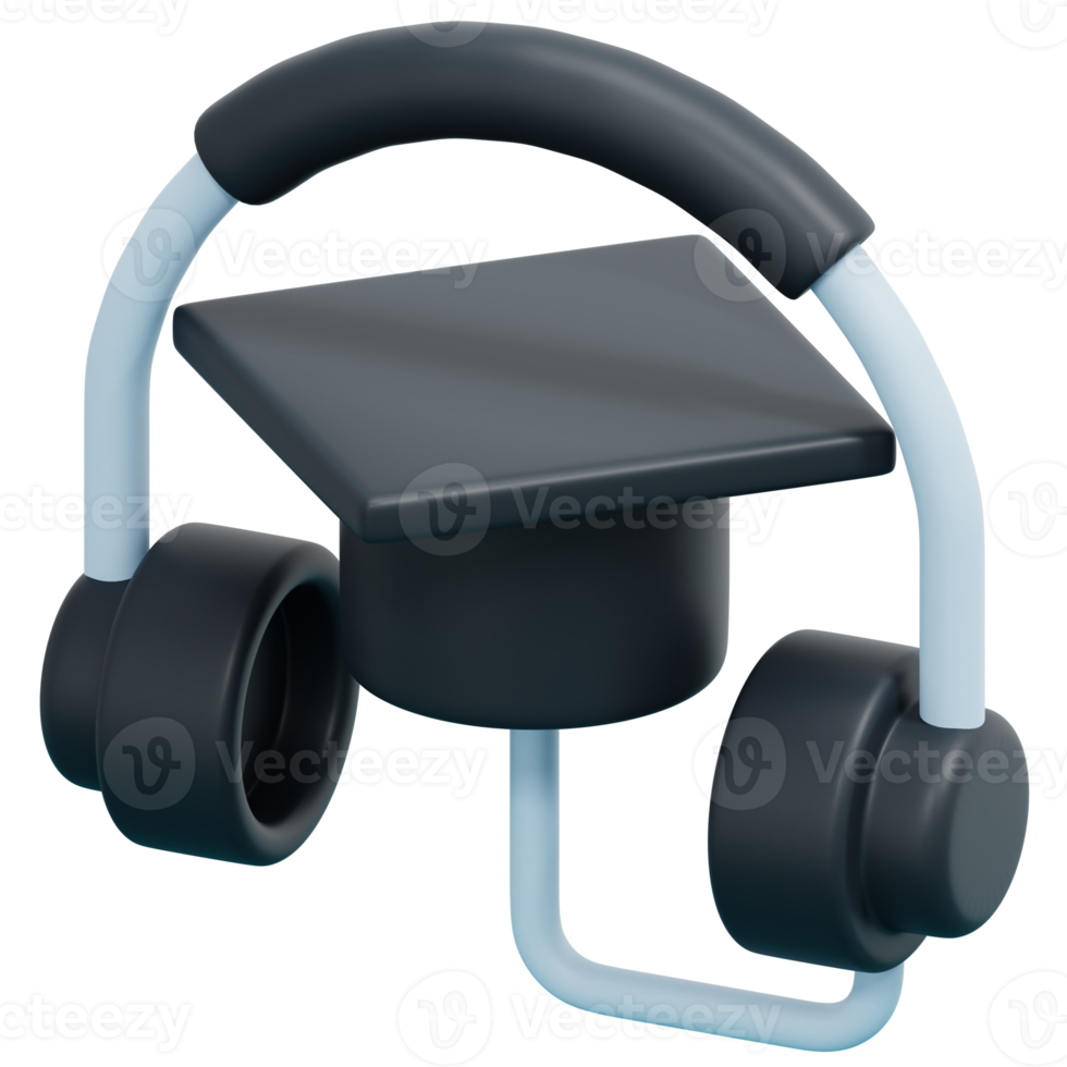 audio course 3d render icon illustration png