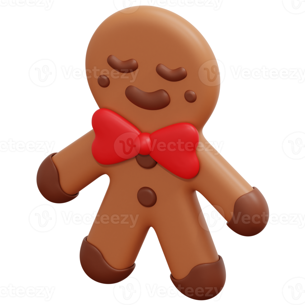 gingerbread 3d render icon illustration png