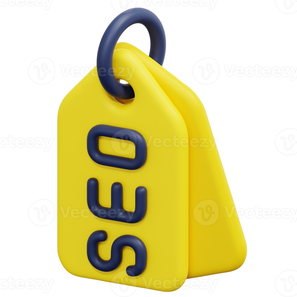 seo tag 3d render icon illustration png