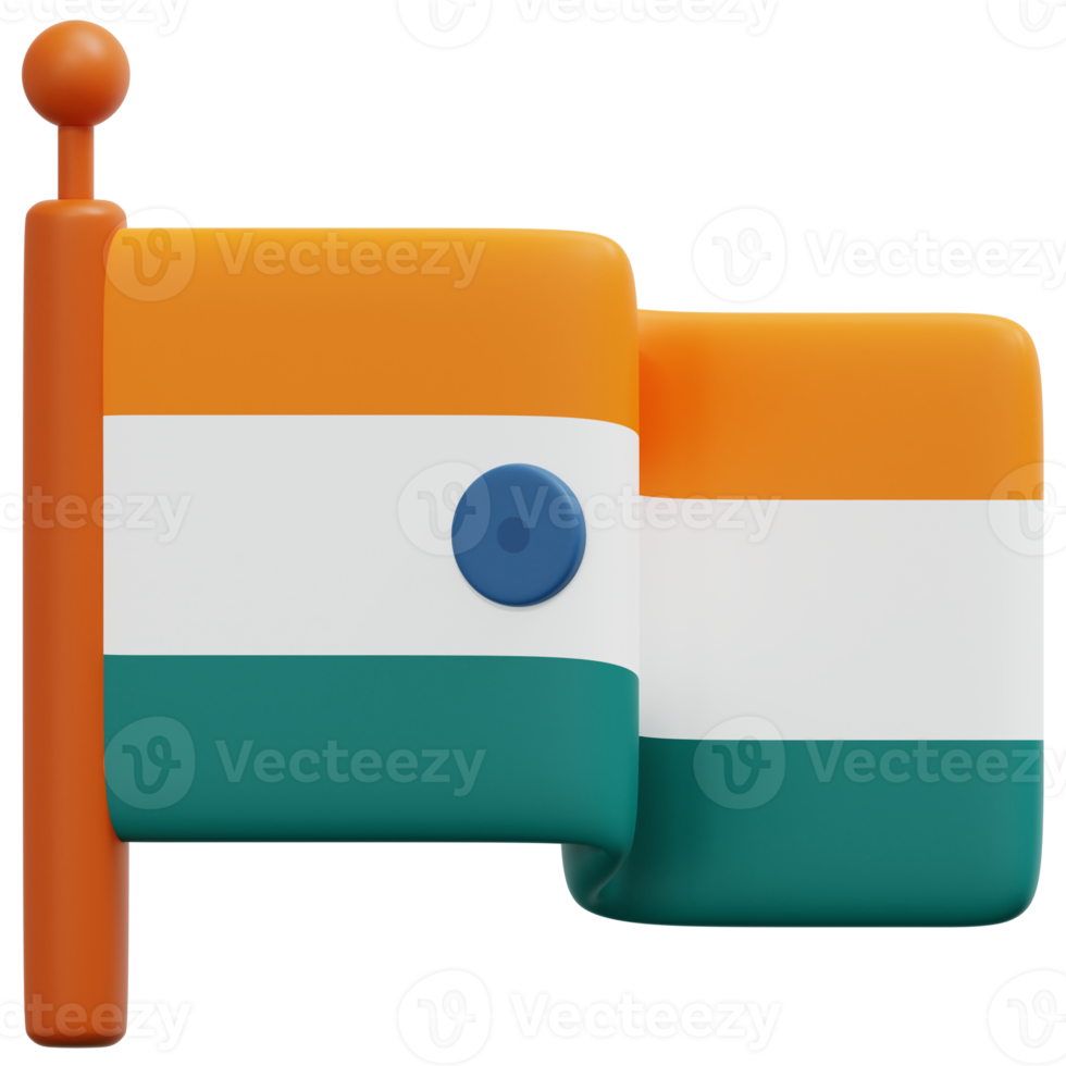 illustration de l'icône de rendu 3d du drapeau de l'inde png