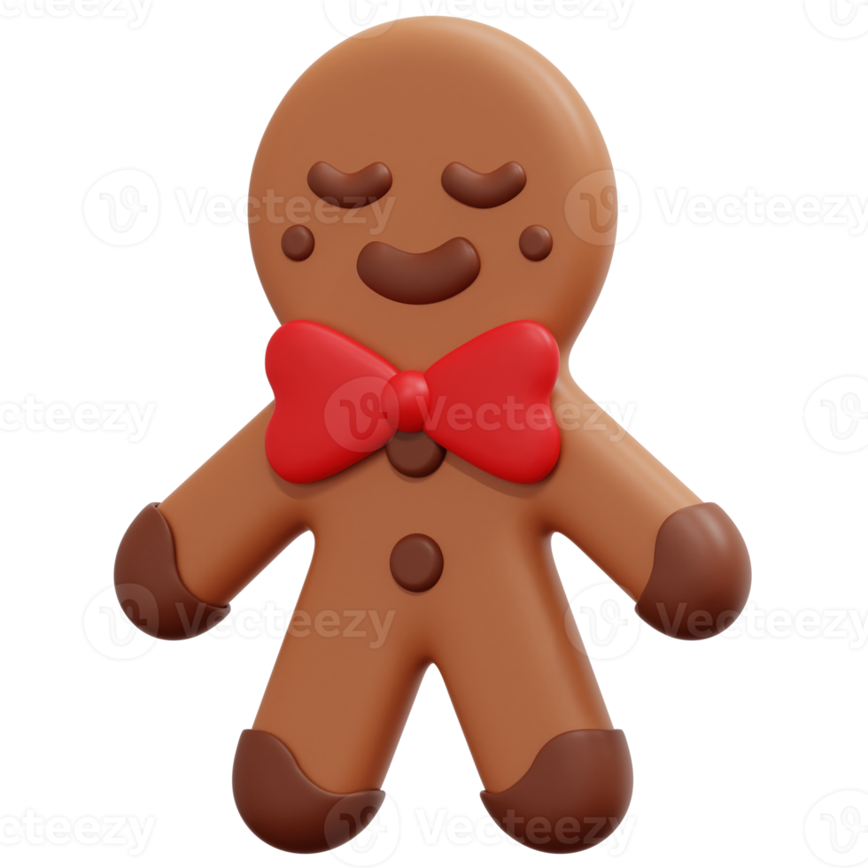 gingerbread 3d render icon illustration png