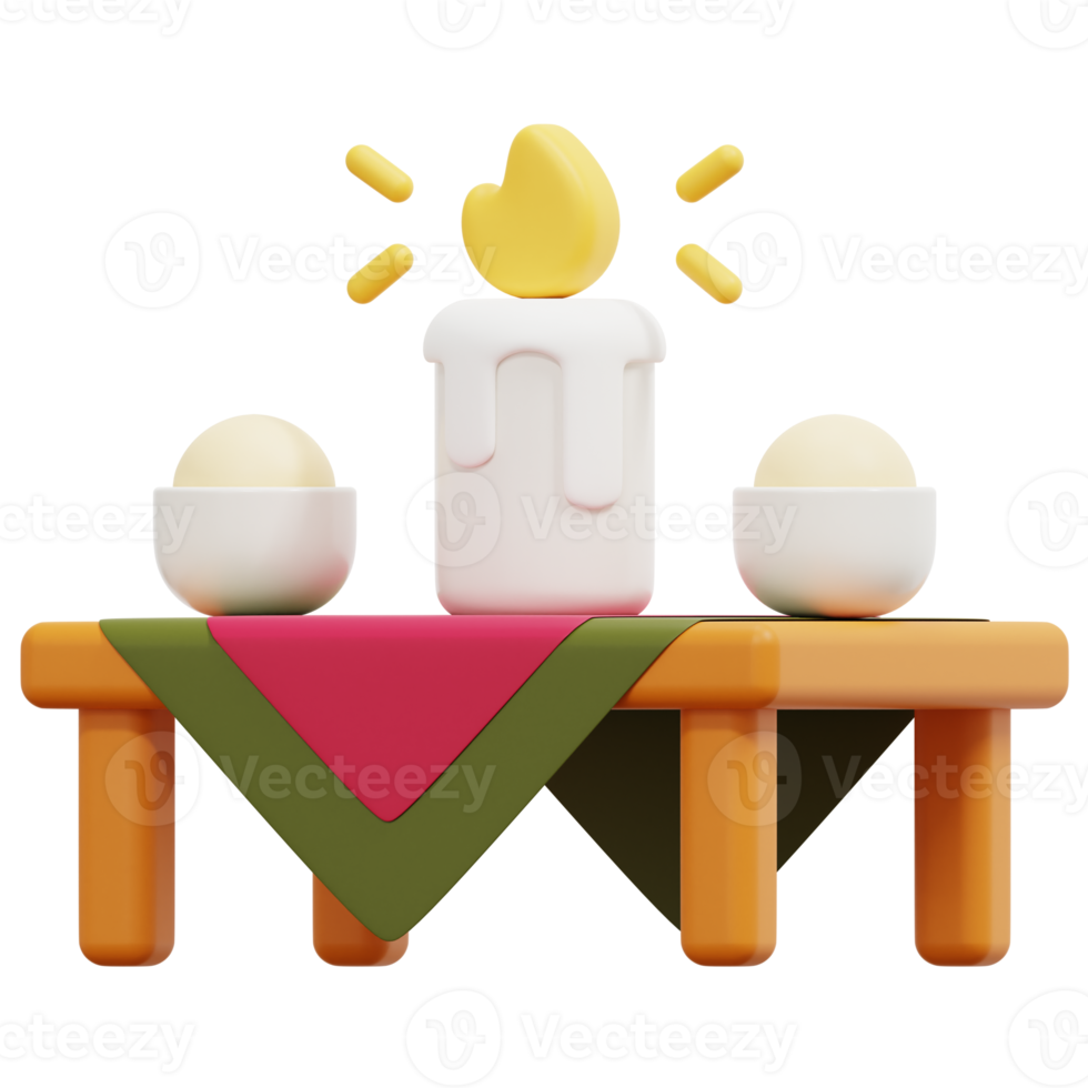 table 3d render icon illustration png