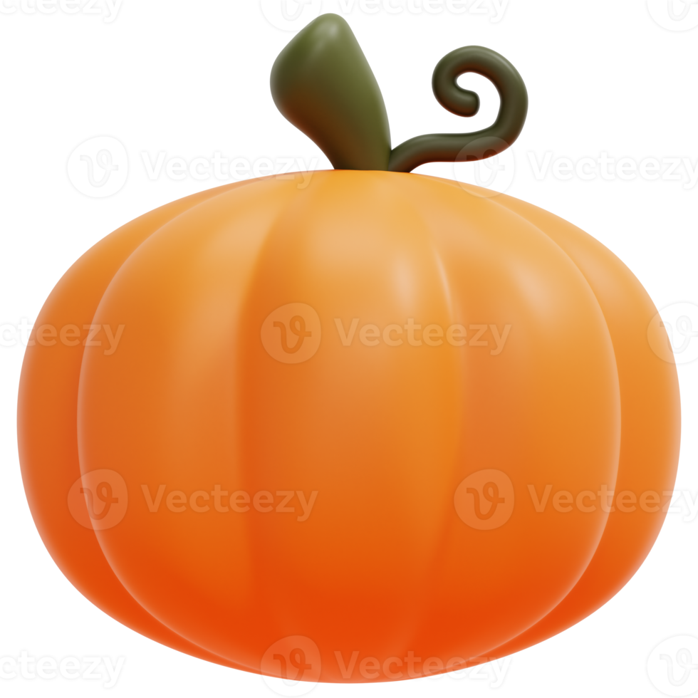 pumpkin 3d render icon illustration png