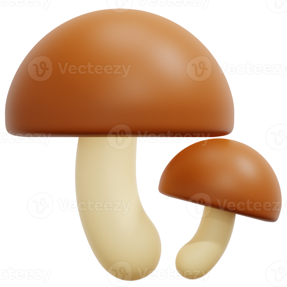 mushroom 3d render icon illustration png