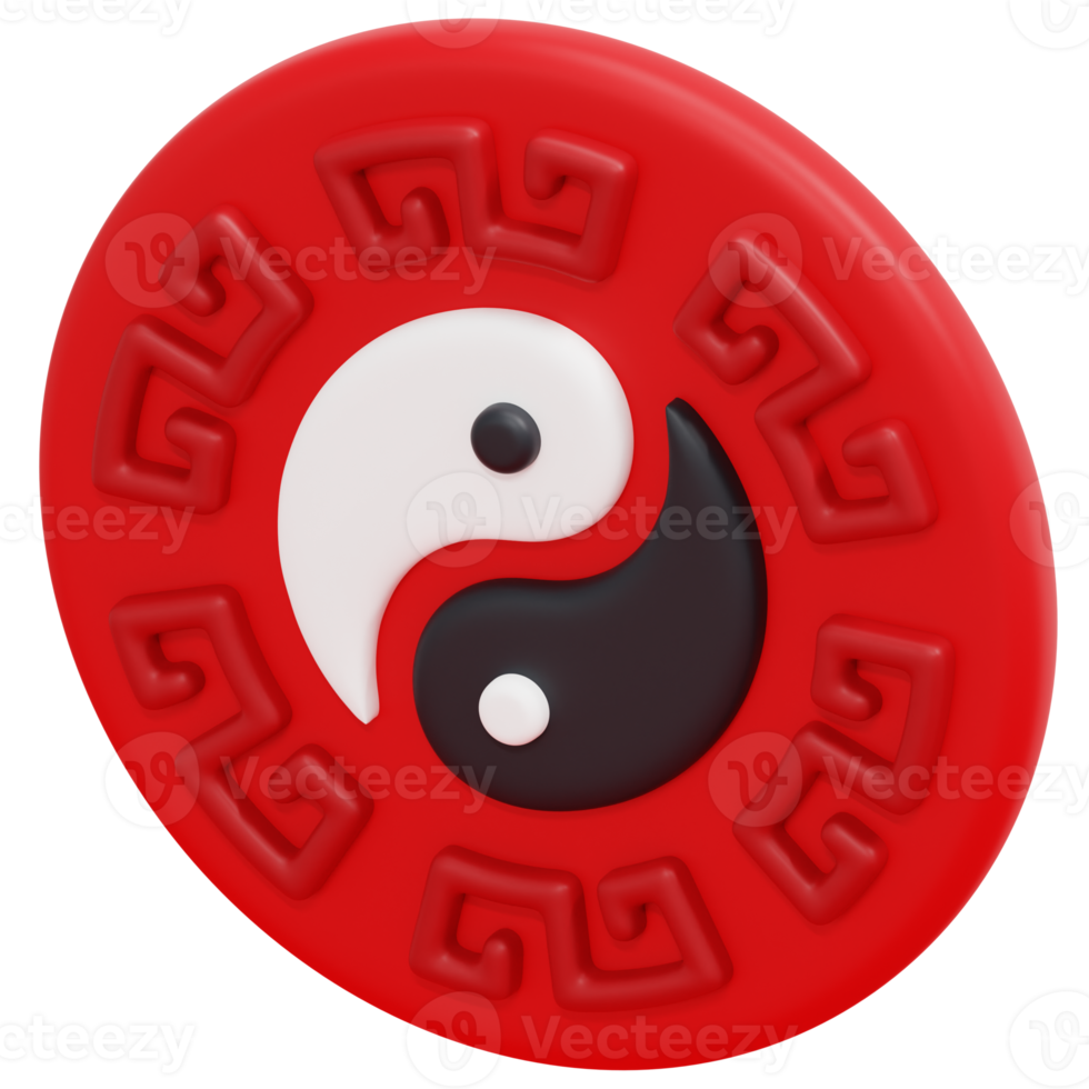 yin yang 3d rendere icona illustrazione png