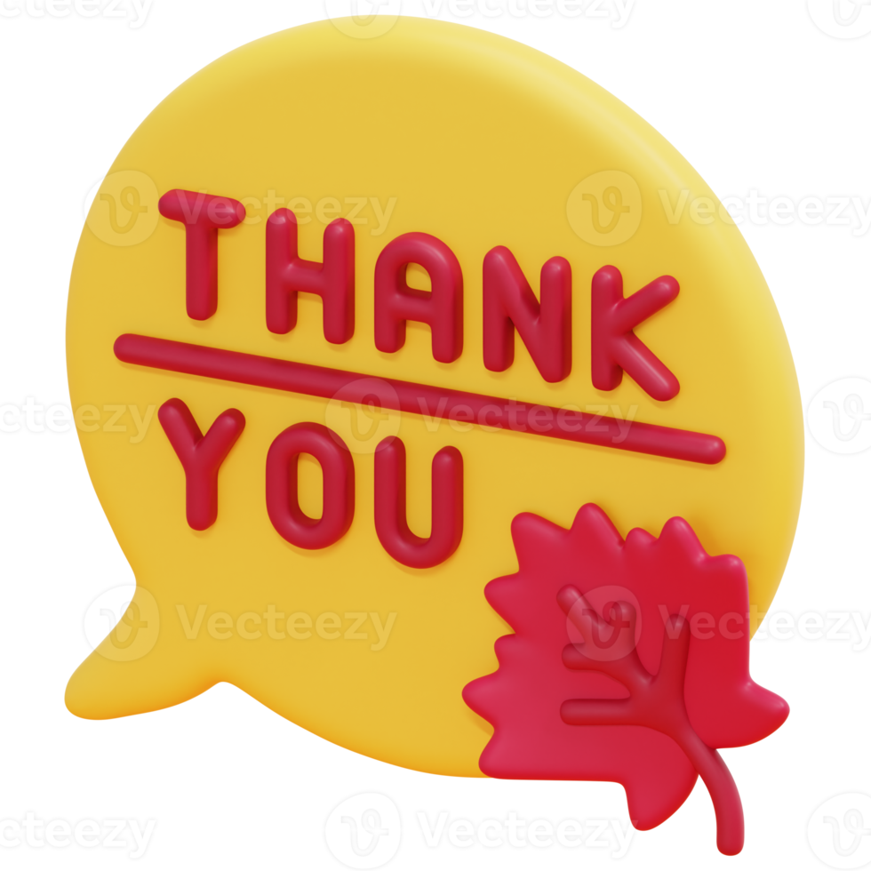 thank you 3d render icon illustration png