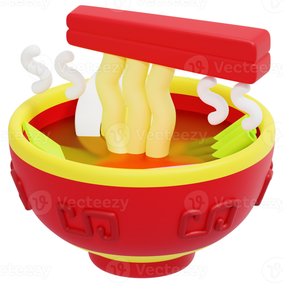 noodles 3d render icon illustration png