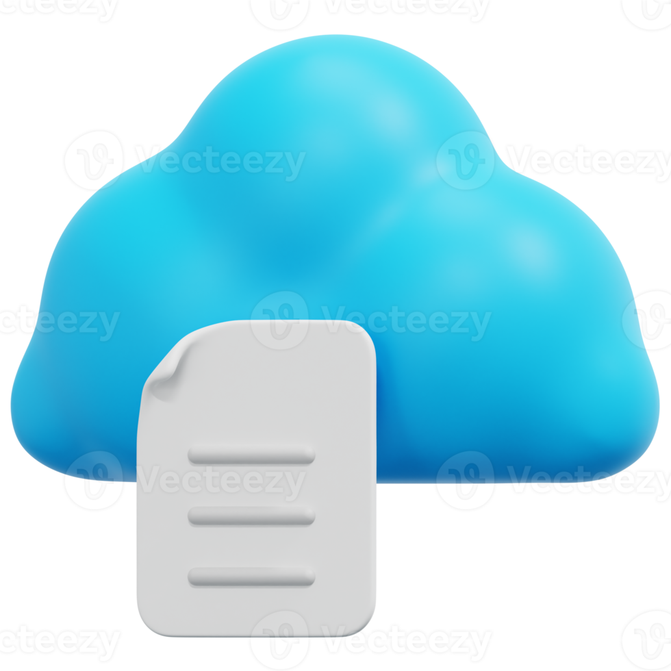 cloud data 3d render icon illustration png