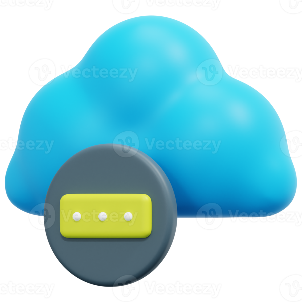 password 3d render icon illustration png
