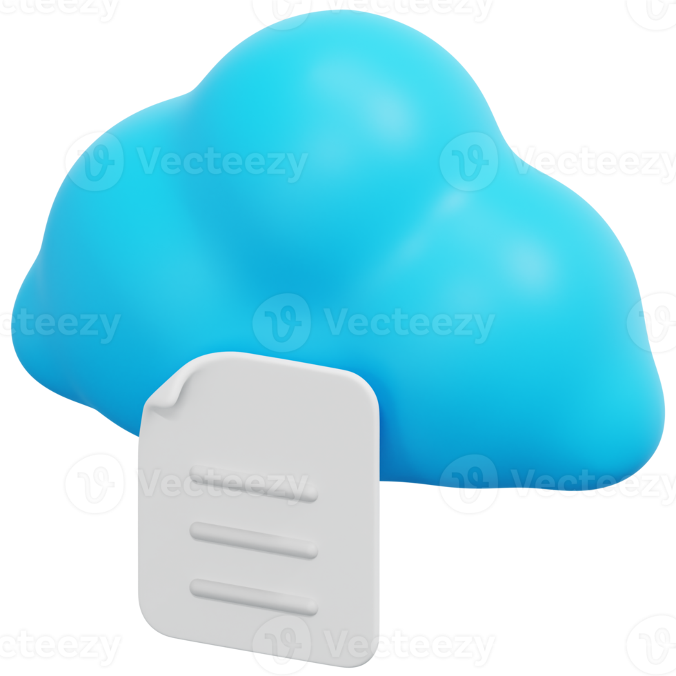 cloud data 3d render icon illustration png