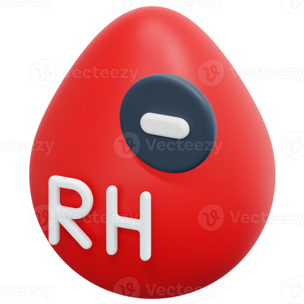 sangue rh negativo 3d rendere icona illustrazione png