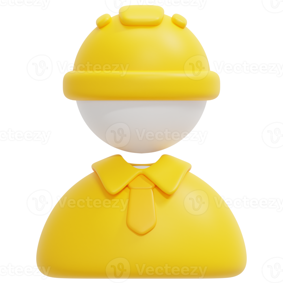 engineer 3d render icon illustration png