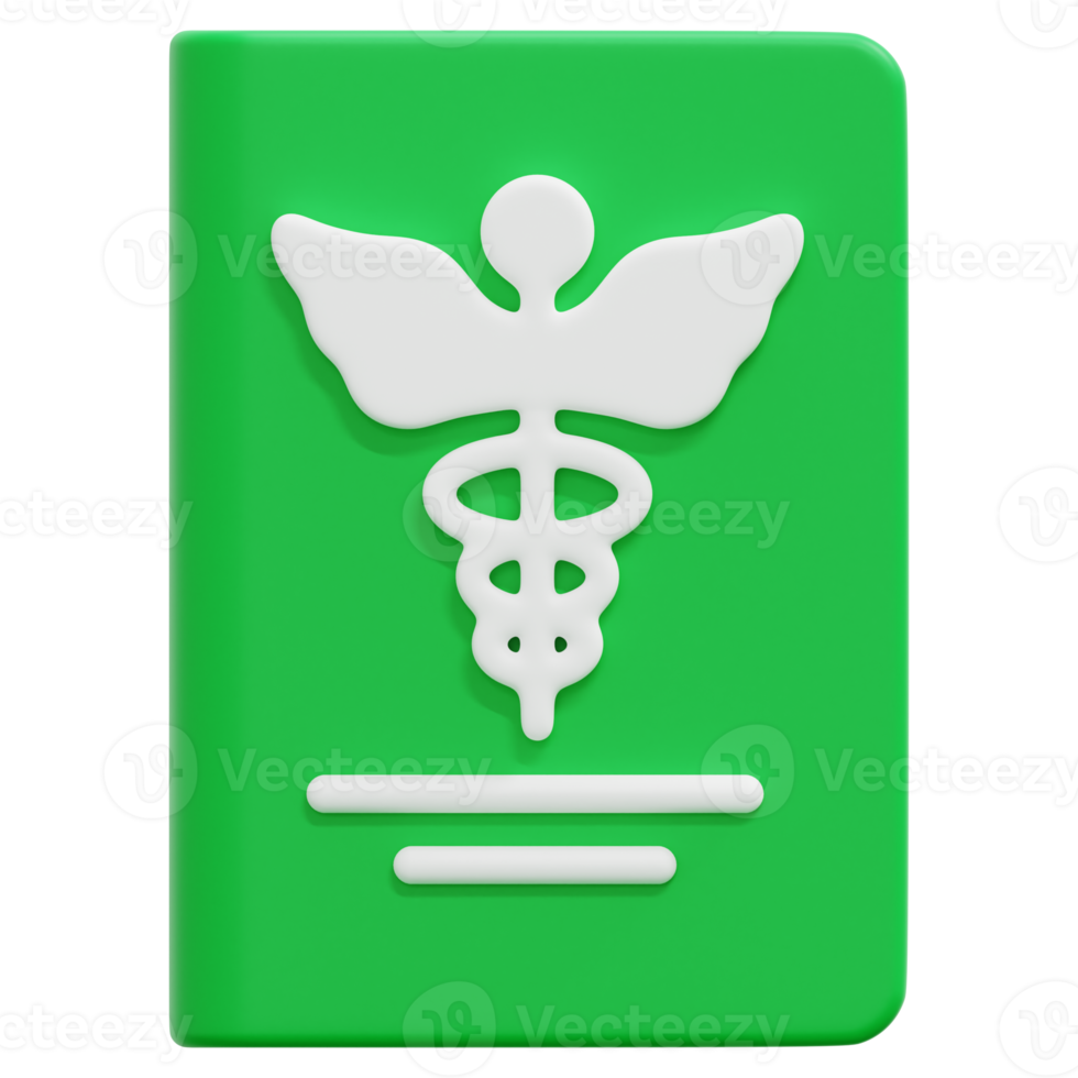 medical book 3d render icon illustration png