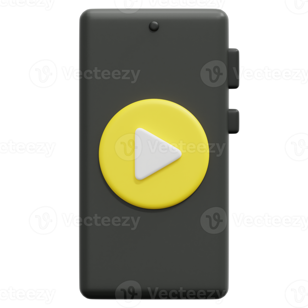 video player 3d render icon illustration png