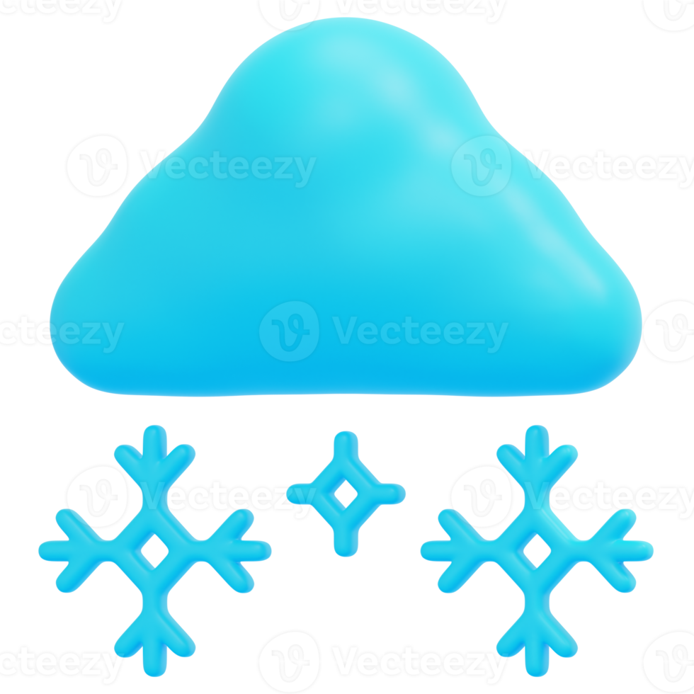 snowy 3d render icon illustration png