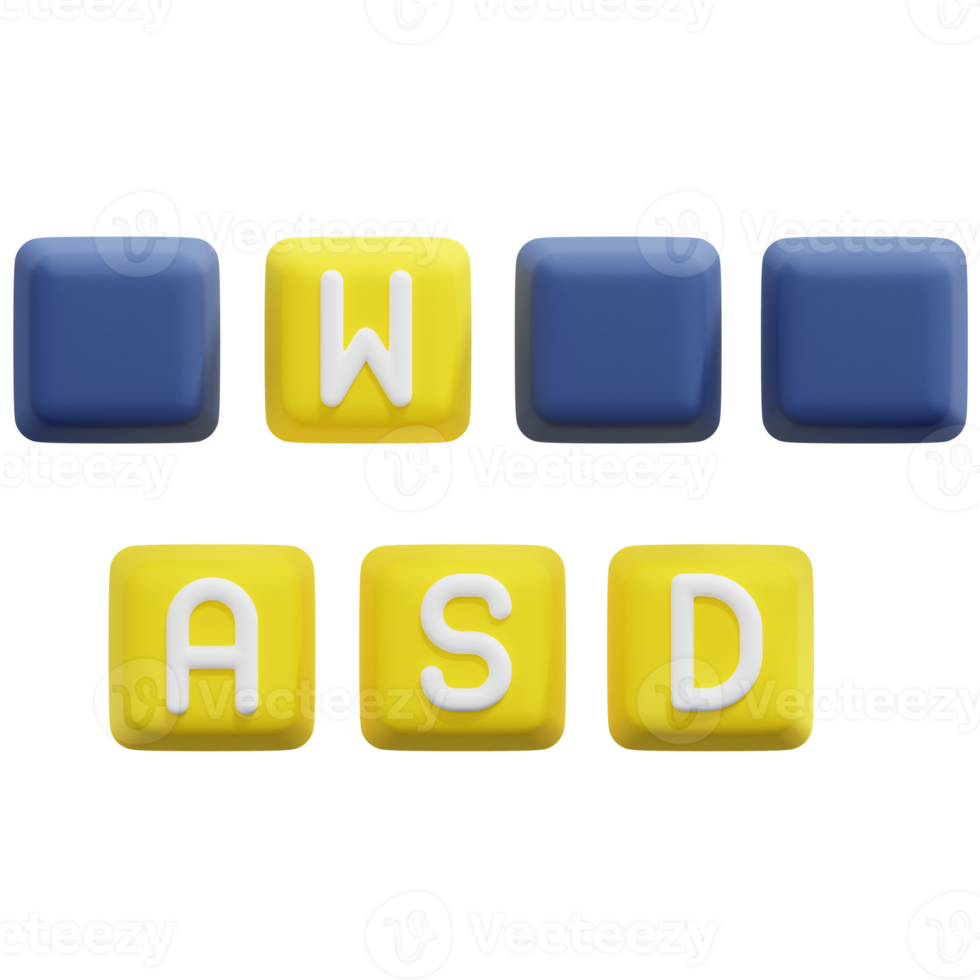 keyboard key 3d render icon illustration png