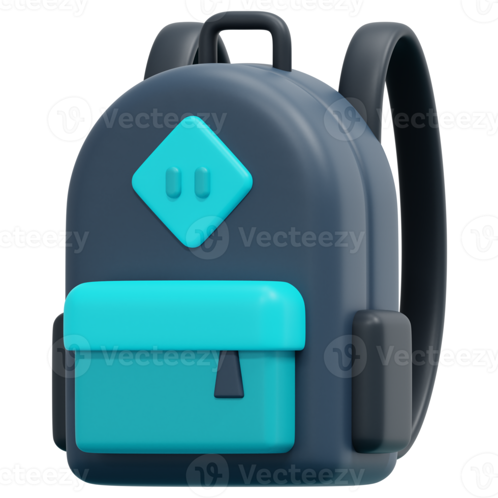 backpack 3d render icon illustration png