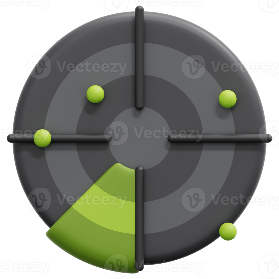 ilustração de ícone de renderização 3d de radar png