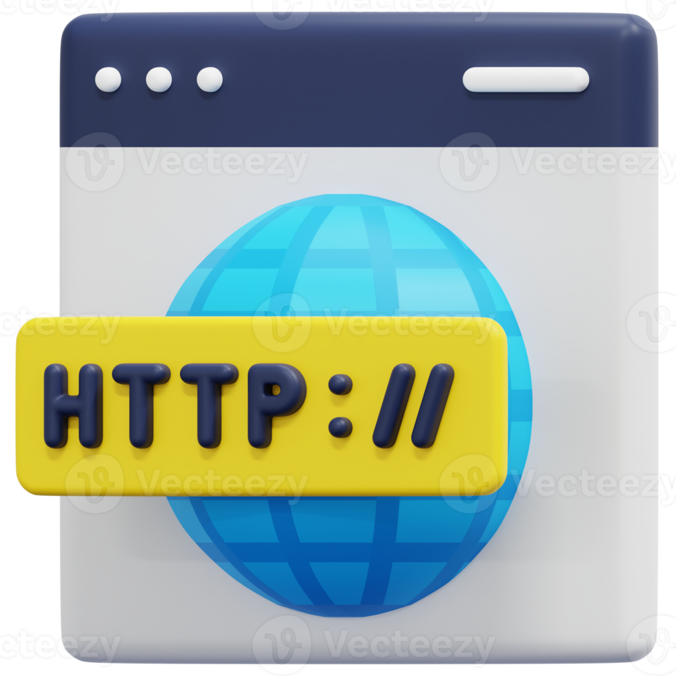 website 3d render icon illustration png