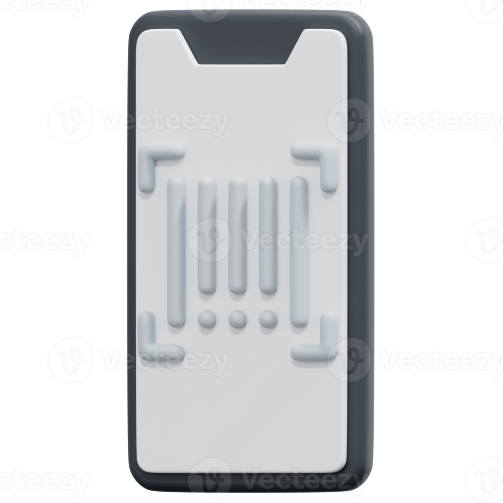 scan barcode 3d render icon illustration png