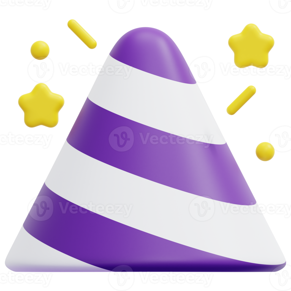 party hat 3d render icon illustration png