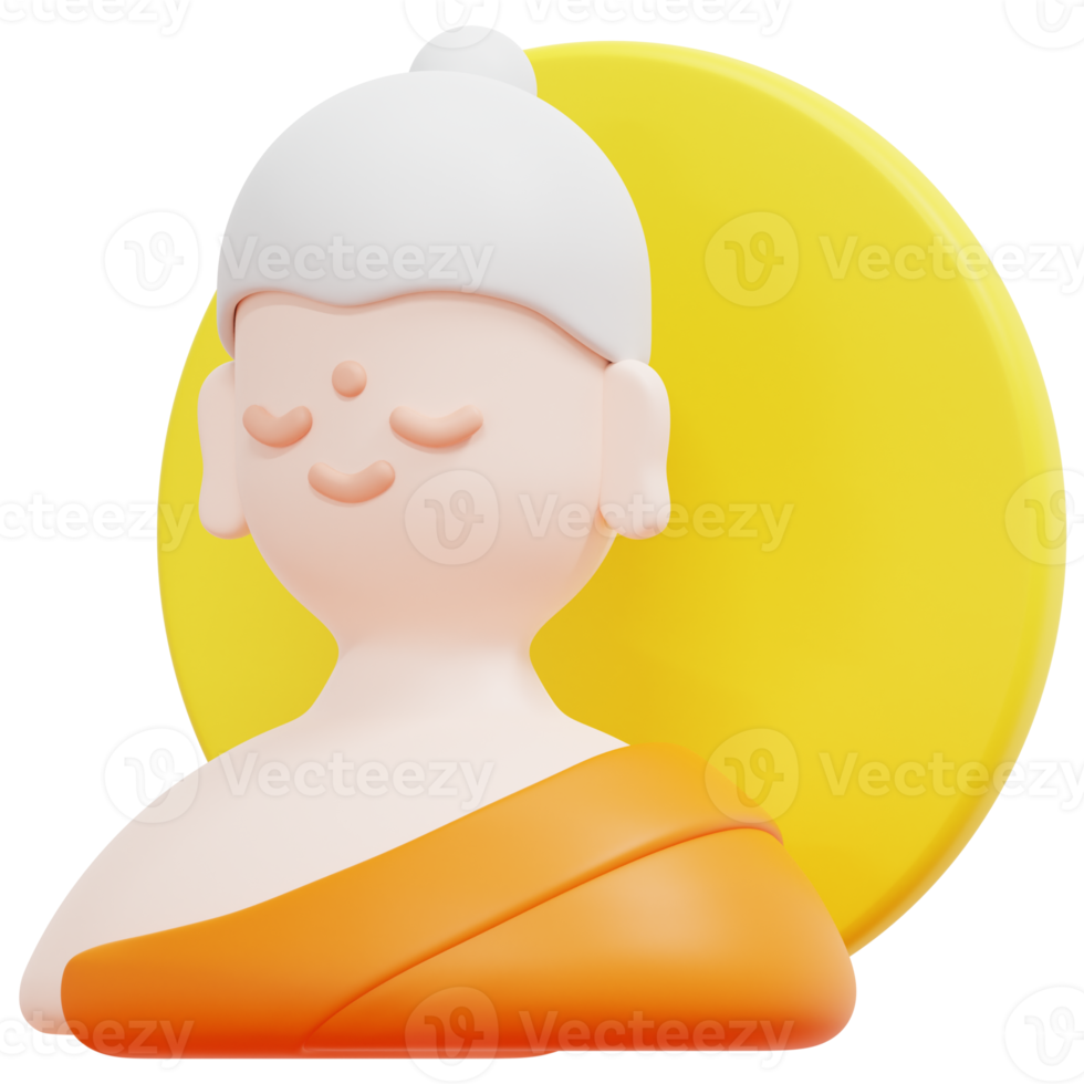 buddha 3d render icon illustration png