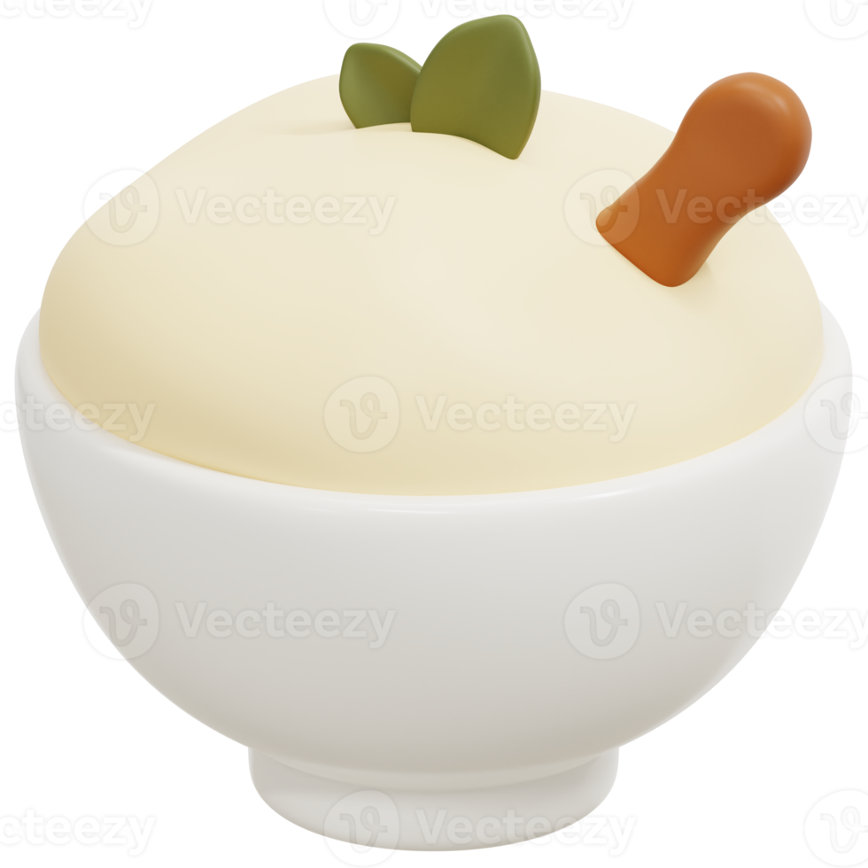 porridge 3d render icon illustration png