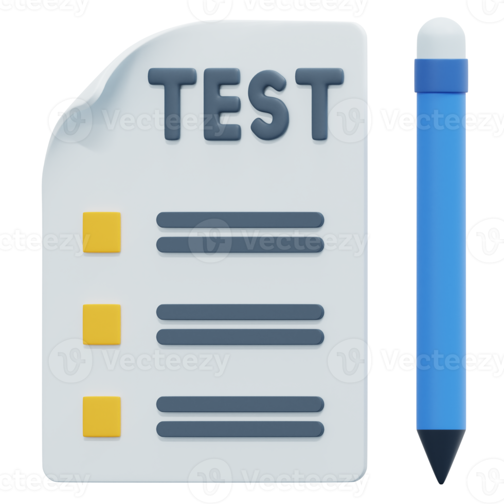 tester l'illustration de l'icône de rendu 3d png