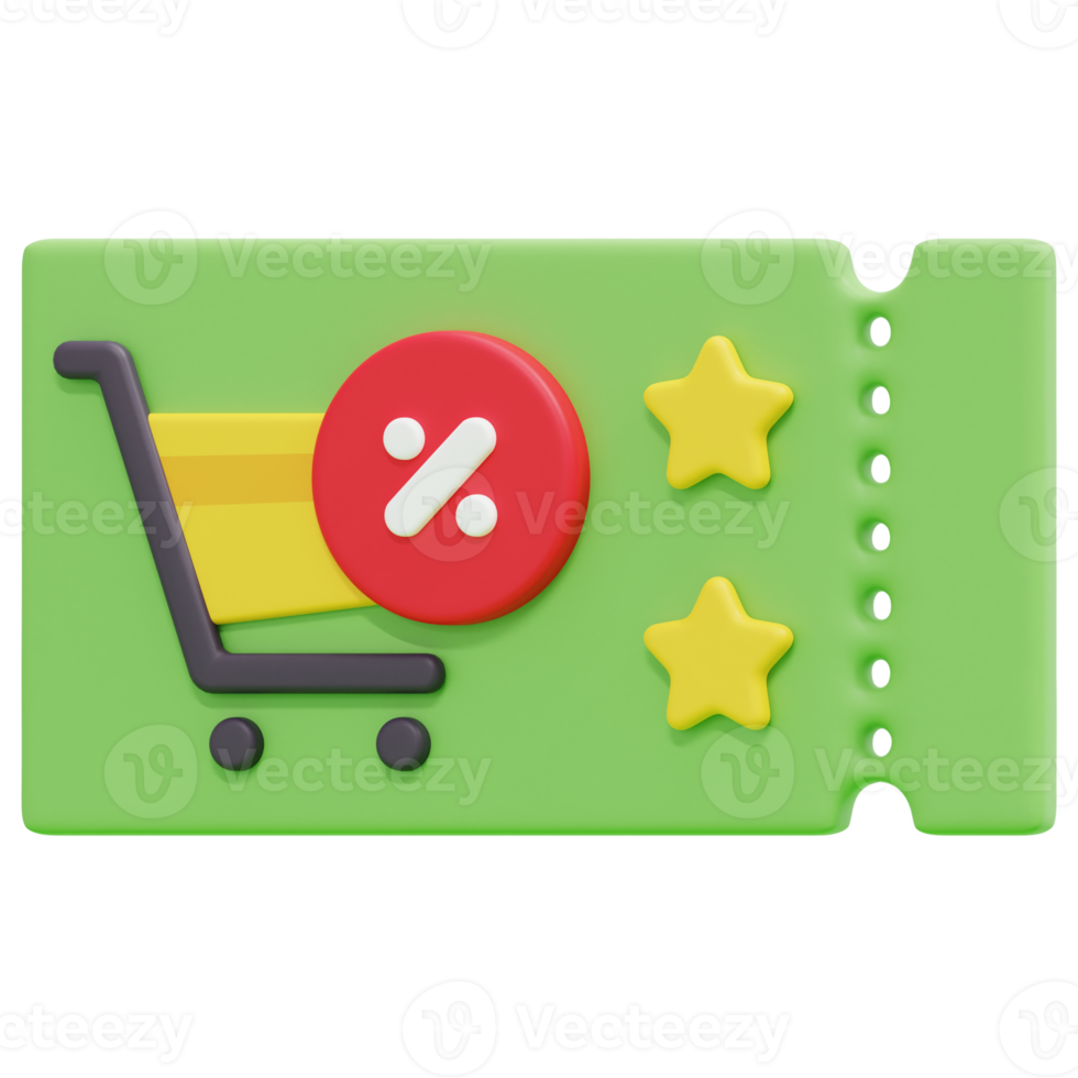 gift voucher 3d render icon illustration png
