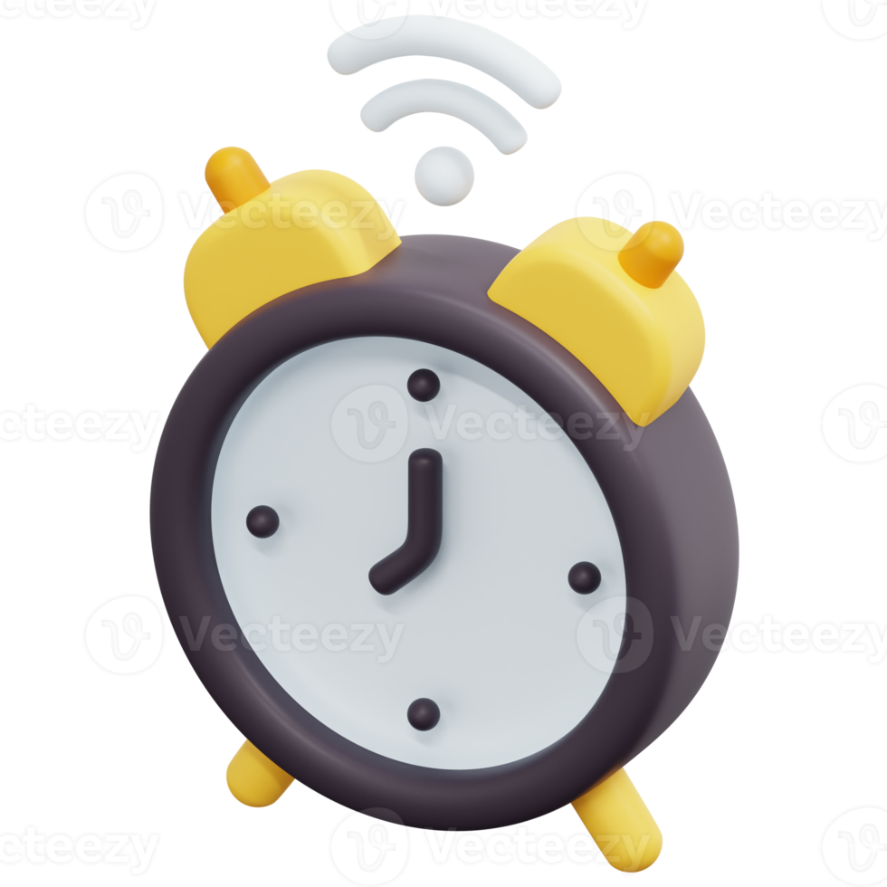alarm clock 3d render icon illustration png