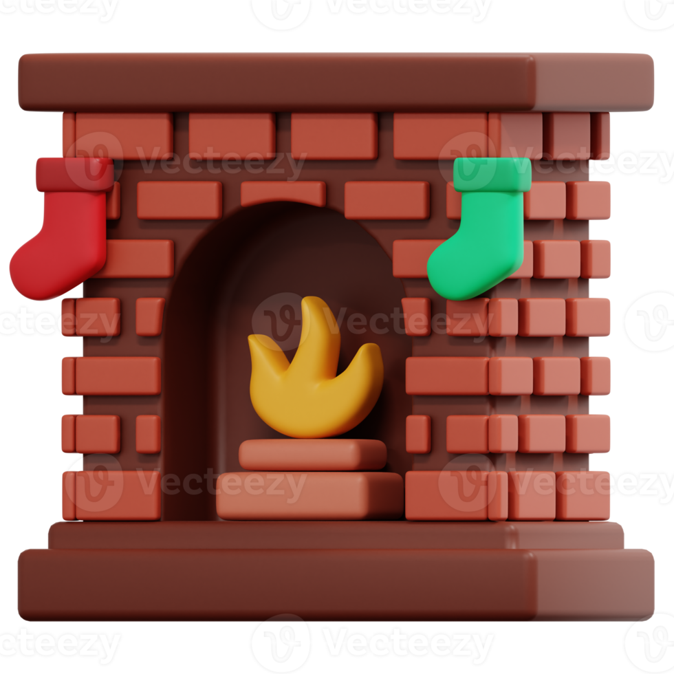 chimenea 3d render icono ilustración png