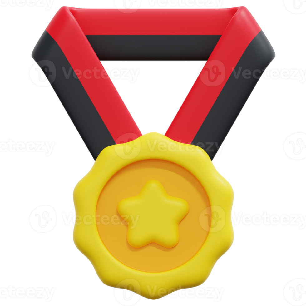 medal 3d render icon illustration png