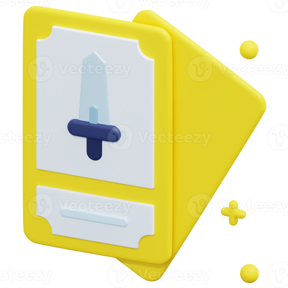 card game 3d render icon illustration png