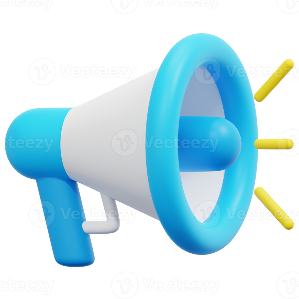 megaphone 3d render icon illustration png