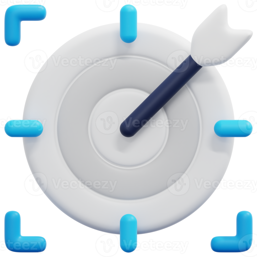 target 3d render icon illustration png