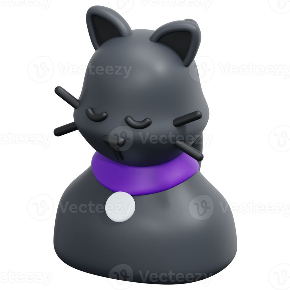 cat 3d render icon illustration png