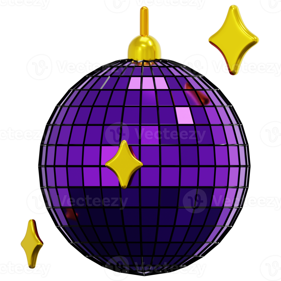 disco ball 3d render icon illustration png