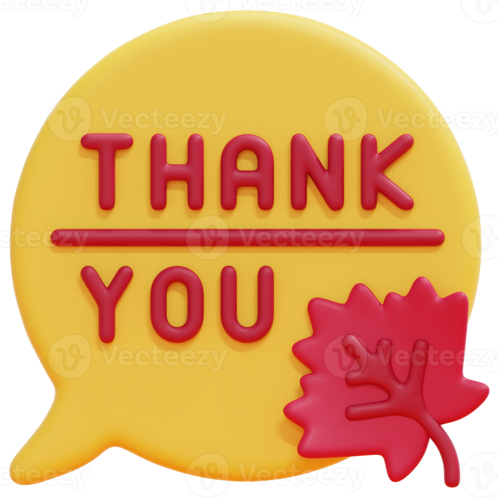 thank you 3d render icon illustration png